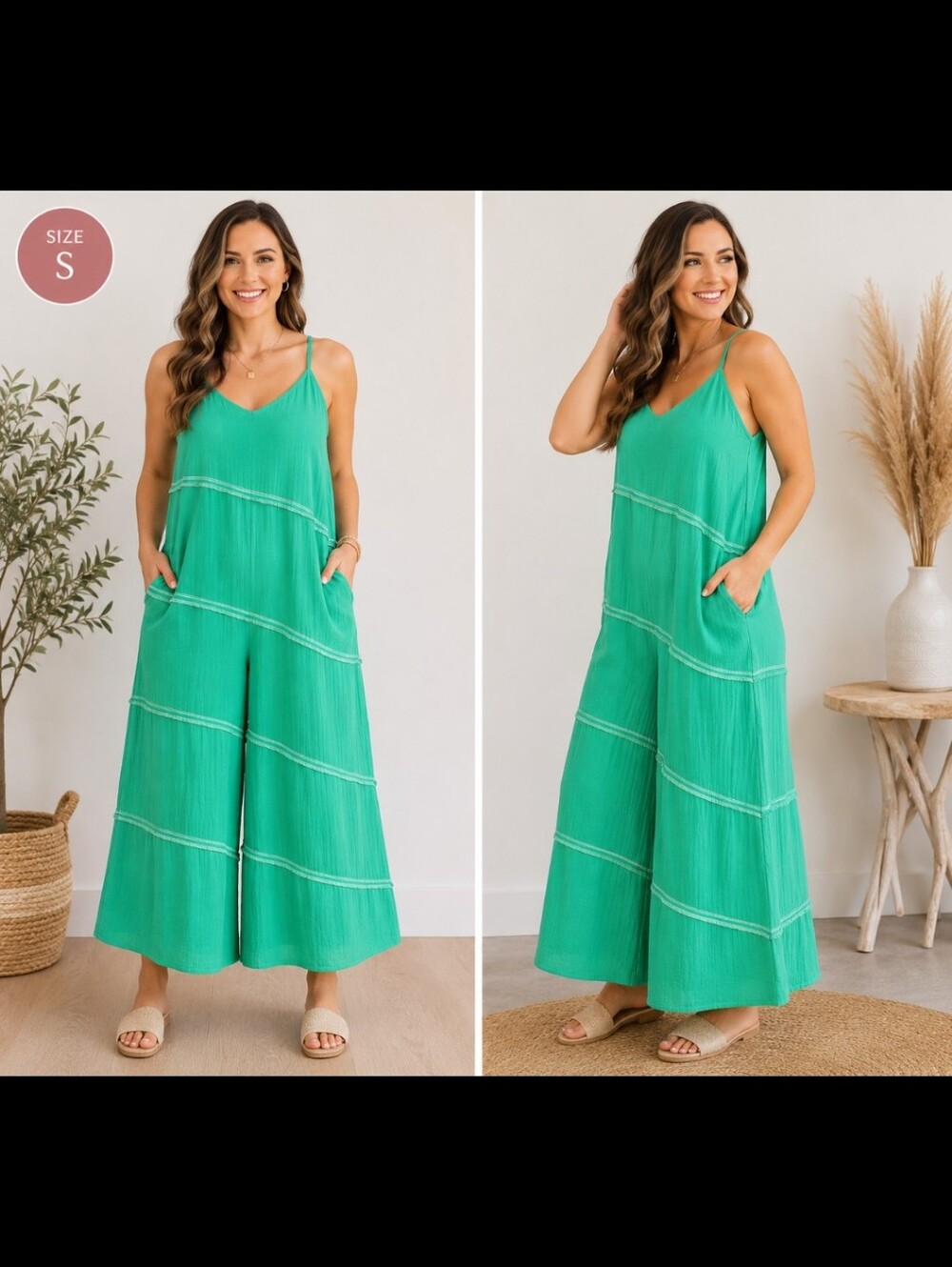 💚💚💚💚 Green Oversized Wide-Leg Jumpsuit – NWT (New With Tags)     B6
